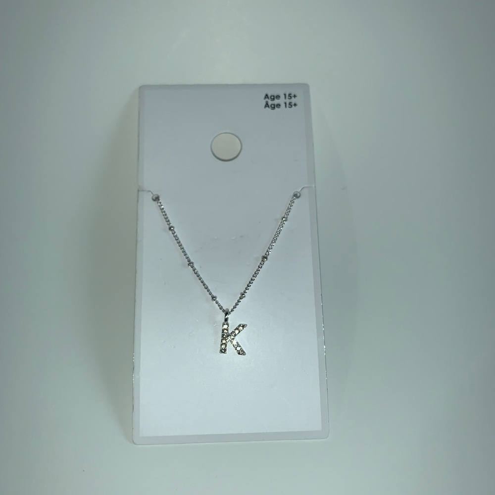 Silver Initial 'K' Necklace